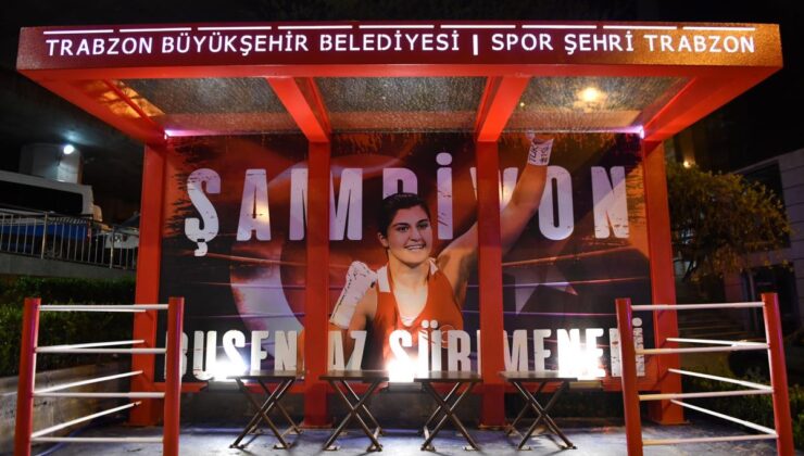 Trabzon Büyükşehir Belediyesinden spor temalı durak çalışması
