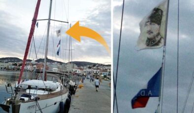 Midilli’de Türk yelkenlisindeki Atatürk fotoğrafına müdahale