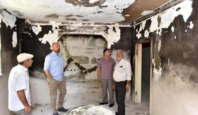 Başkan Togar’dan yangında evi hasar gören aileye destek