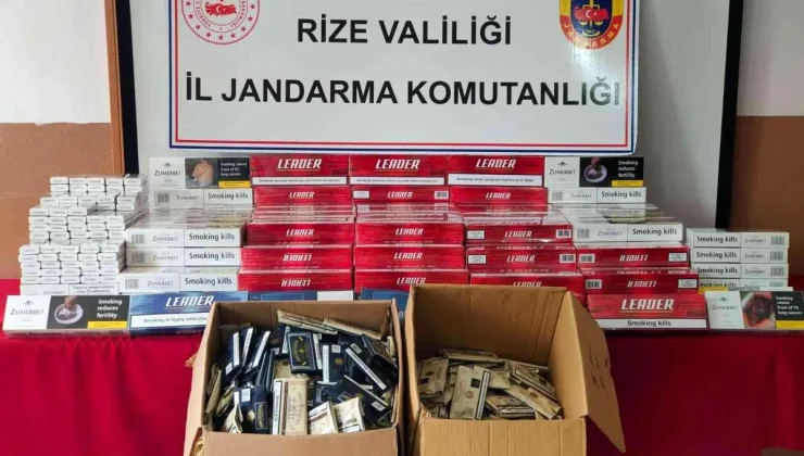Rize’de Jandarmadan kaçak sigara operasyonu: 2 gözaltı