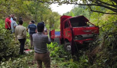Çay yüklü kamyon uçuruma yuvarlandı: 1’i ağır 3 yaralı