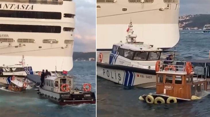Beyoğlu’nda batan teknedekileri deniz polisi kurtardı