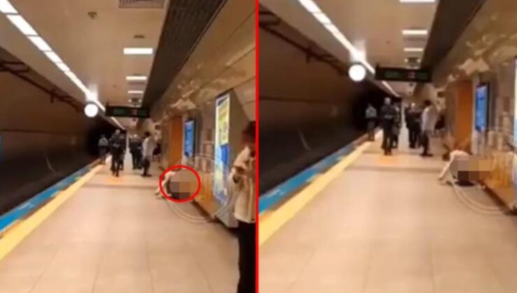 İstanbul’da çevresindekilere aldırış etmeyen adam metroda bir anda tuvaletini yapmaya başladı