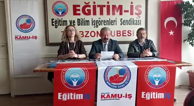 Eğitim-İş Trabzon Şubesi Başkanı Tamer Özlü: ‘Milli Eğitim Müdürlükleri AKP’nin siyasi propaganda aracı değildir’