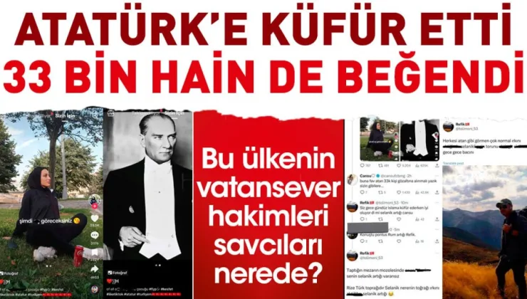 Atatürk’e küfür etti 33 bin hain de beğendi. Bu ülkenin vatansever hakimleri savcıları nerede