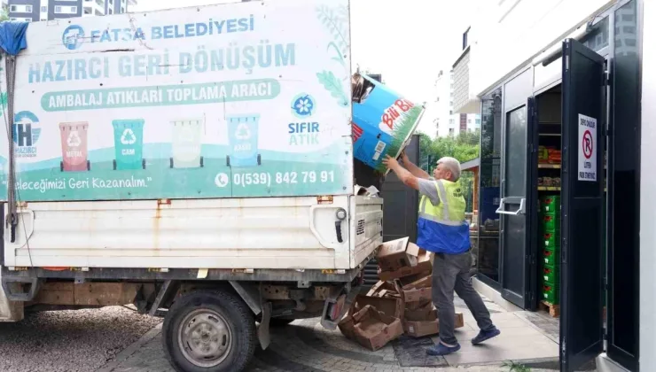 Fatsa Belediyesi Aylık 210 Ton Atık Geri Topluyor
