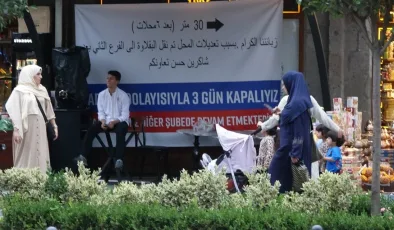 Trabzon’da Dükkanı Mühürlenen Esnaftan Arapça-Türkçe ‘Kamuflaj’
