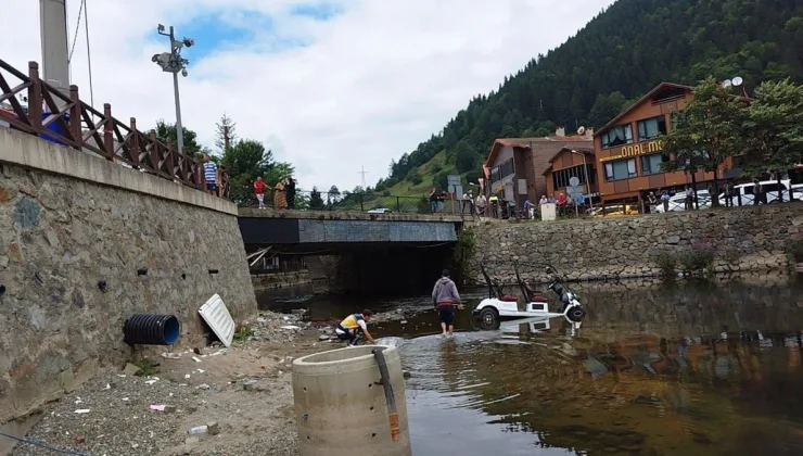 Trabzon’da golf aracı göle yuvarlandı: 2 turist yaralı
