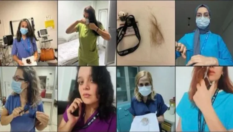 Sağlık çalışanlarından şiddete tepki: Hemşireler saçlarını kesti
