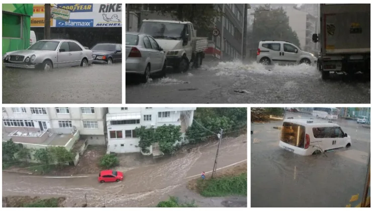 Samsun’da şiddetli yağış: Ev ve iş yerlerini su bastı