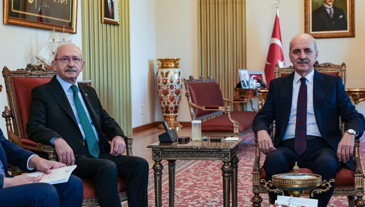 Numan Kurtulmuş ile görüşen Kılıçdaroğlu: Güçlendirilmiş Parlamenter Sistem çalışmasını takdim ettik