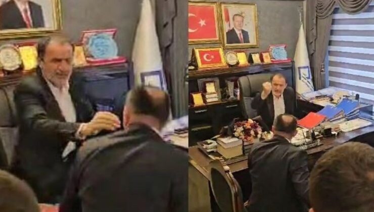 Seçimi kaybeden Yeniden Refahlı başkan, devir teslim töreninde MHP’li milletvekiline çiçek fırlatıp, küfretti